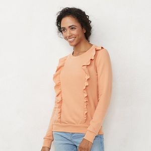 LC lauren Conrad ruffle front sweater